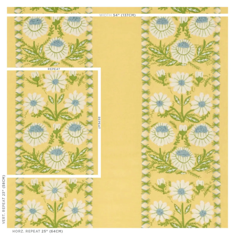 Marguerite Embroidery Fabric, Buttercup