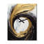 Golden Wave Reflections IV - Horloge murale abstraite surdimensionnée-99634945