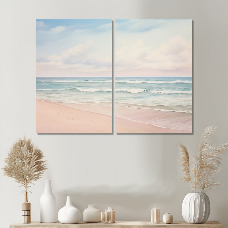 Radke - Grande plage côtière, art mural, 36" H x 48" W, Wrapped Canvas, Does Not Apply