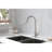 Kitchen Faucet With Pull Down - Brushed Nickel Look, Stainless Steel Build, 360 Rotating Nozzle For Convenient Water Access, Single Handle Temperature And Flow Regulation, Corrosion Coating Pull-Down-1115111508