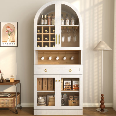 Vitrine 70 po de hauteur arquée avec portes en verre