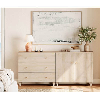 Lysiane 2-In-1 Dresser Chests With 3 Drawers And 1 Cabinet For Bedroom