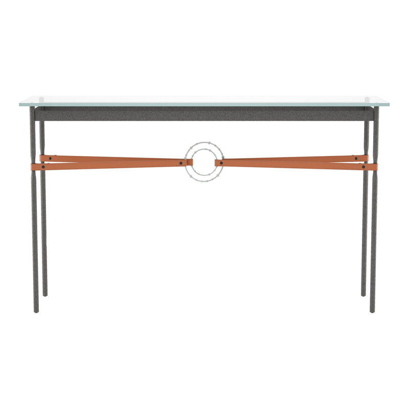 Console Equus, Platine rétro, Cuir châtaignier, Fer naturel