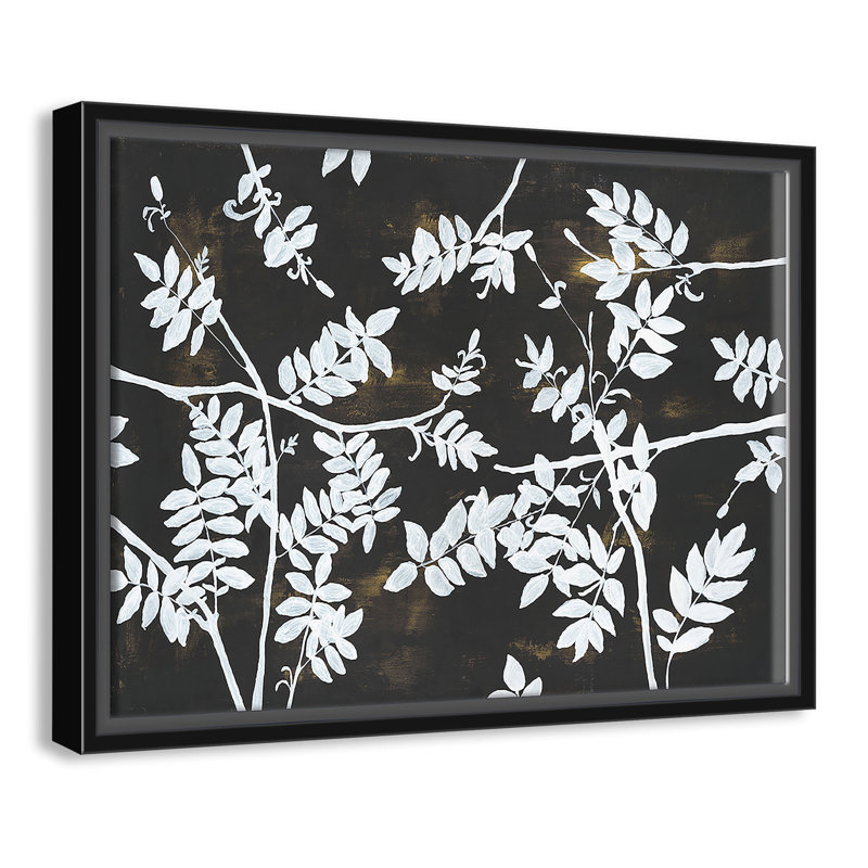 «Metallic Blocking Moonlight Forest - Floater Frame», reproduction d'art sur toile, Cadre noir, H 12 po x l 16 po x P 2 po