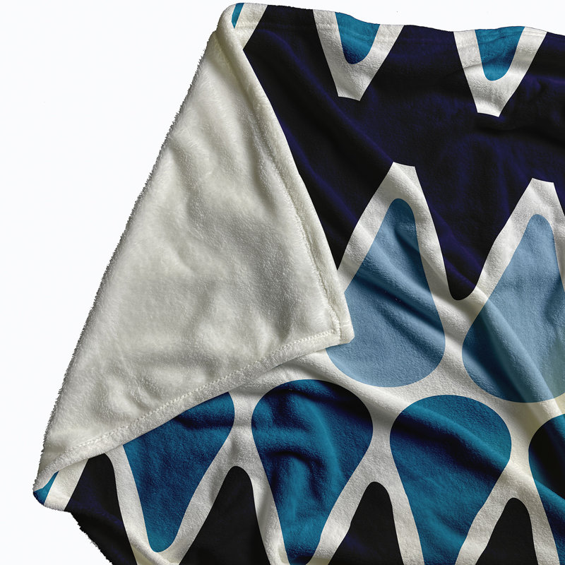 Jeté polaire haut de gamme, L 30 po x L 40 po, Bleu, 1.75