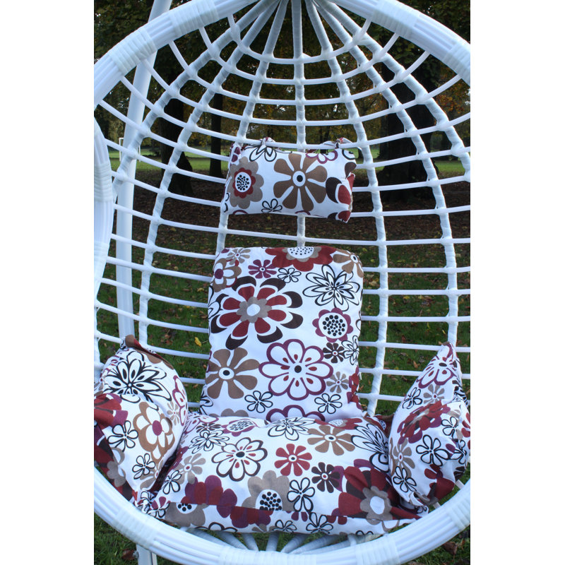 Giguere Garden Patio Swing Chair with Stand, White