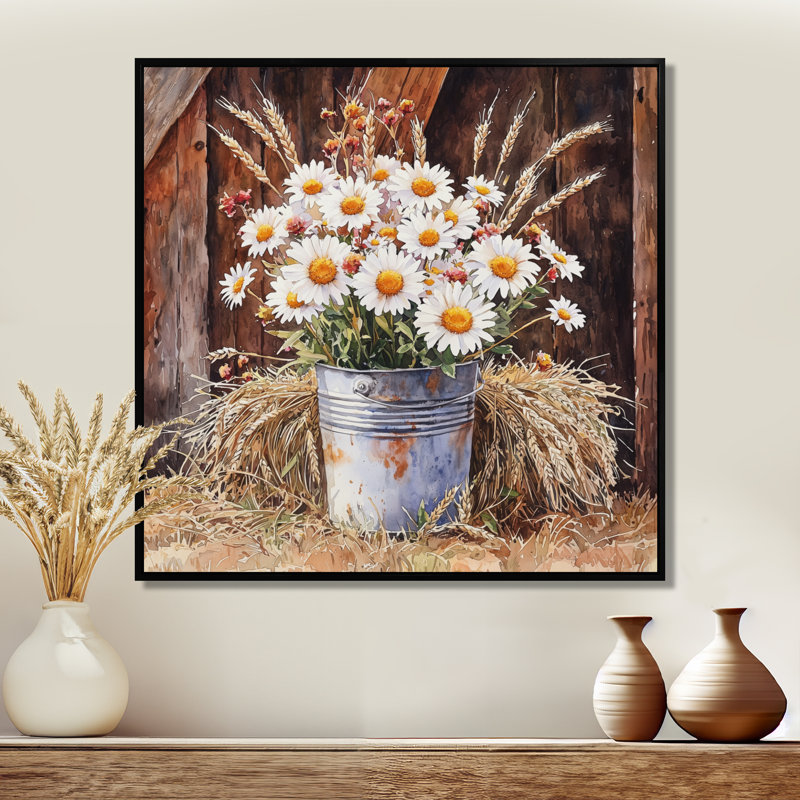 Ditullio - Art mural floral, Impression encadrée flottante, Noir, noir, noir, noir, H 16 po x l 16 po