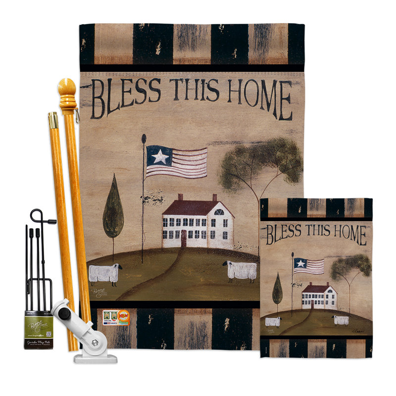 Double Sided 40'' H x 28'' W Polyester Flag Set