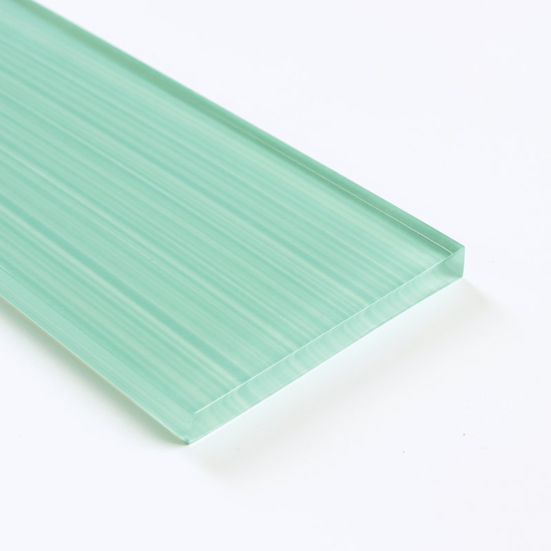 Premium Hand Painted 3" x 9" Straight Edge Glass Subway Tile, Mint