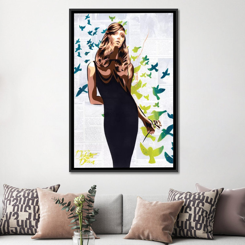 « mercredi », impression sur toile, Toile encadrée noire, H 48 po x l 32 po x P 1,5 po, Pas de tapis