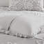 Ensemble d'édredon 3 pièces en chenille de coton gris chaud / blanc-129988490-129988491