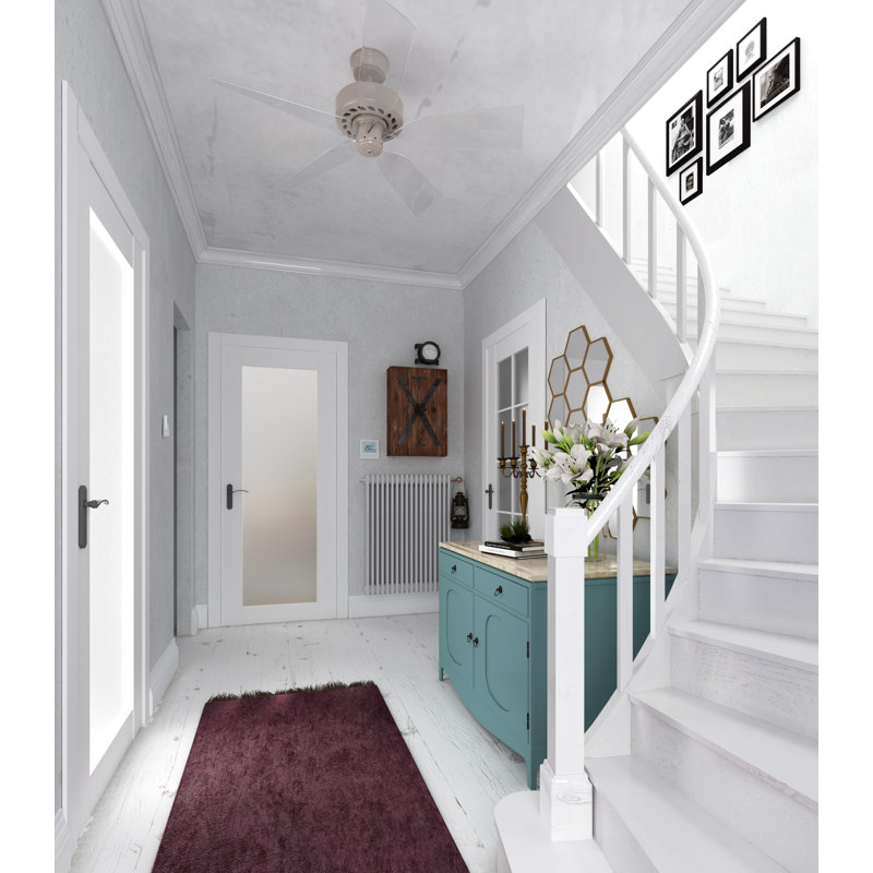 Polar White Frosted Glass Interior Door Slab, 36" x 83"