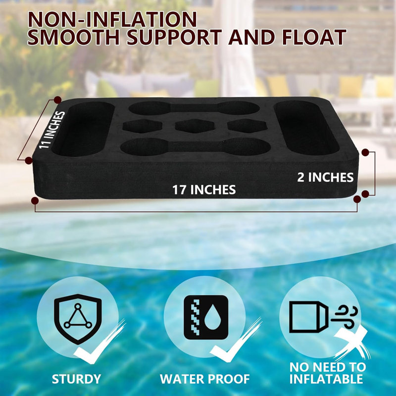 Plateau flottant pour la piscine, baignoire, support à nourriture non gonflable pour la plage, spa, accessoire de nage intelligent, barre de rafraîchissement polyvalente pour la fête