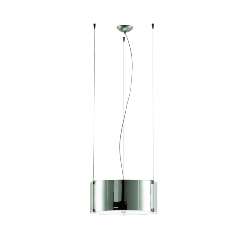 3 - Light Drum Pendant, Mirror, Nickel