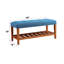 Banc en tissu Charla bleu clair et finition chêne-840912794