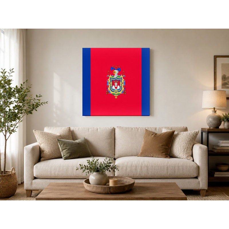 Drapeau de la ville de Quito - Capitale de l'Équateur, art mural sur toile, H 16 po x l 16 po