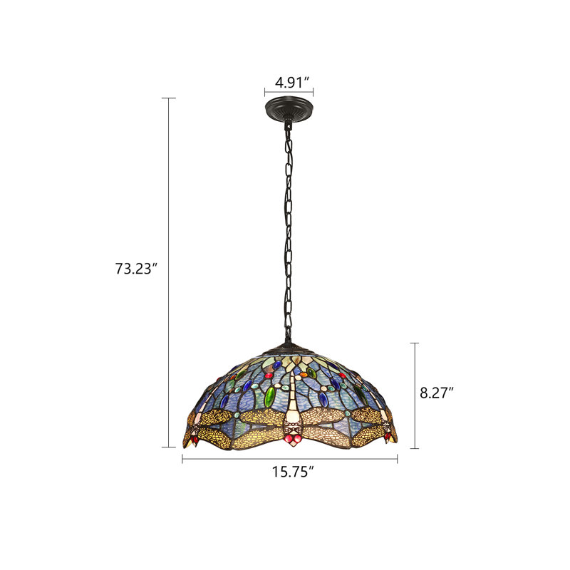 Luminaire suspendu 16 po SUNNIVA Dragonfly Tiffany