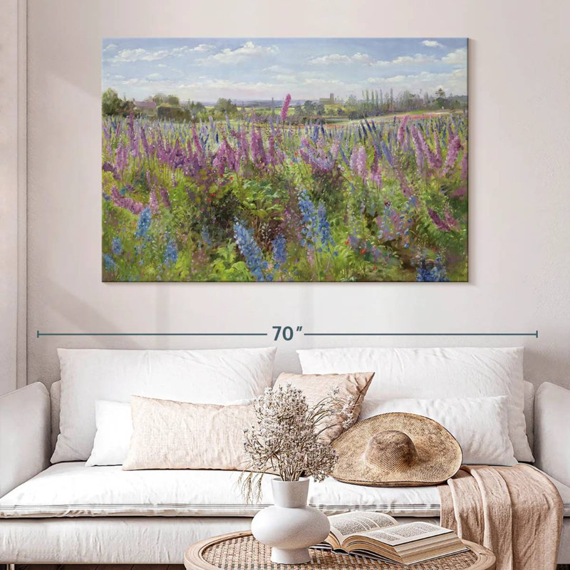 Delphiniums et coquelicots Alvord, H 34 po x l 51 po