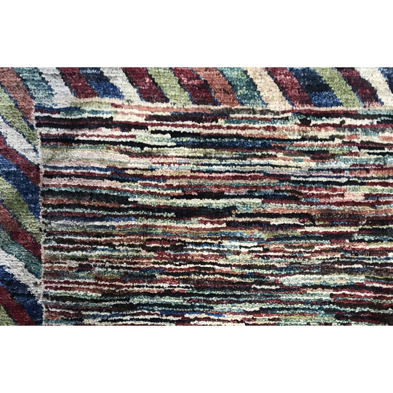 Hand-Knotted High-Quality Brown and Blue Area Rug
