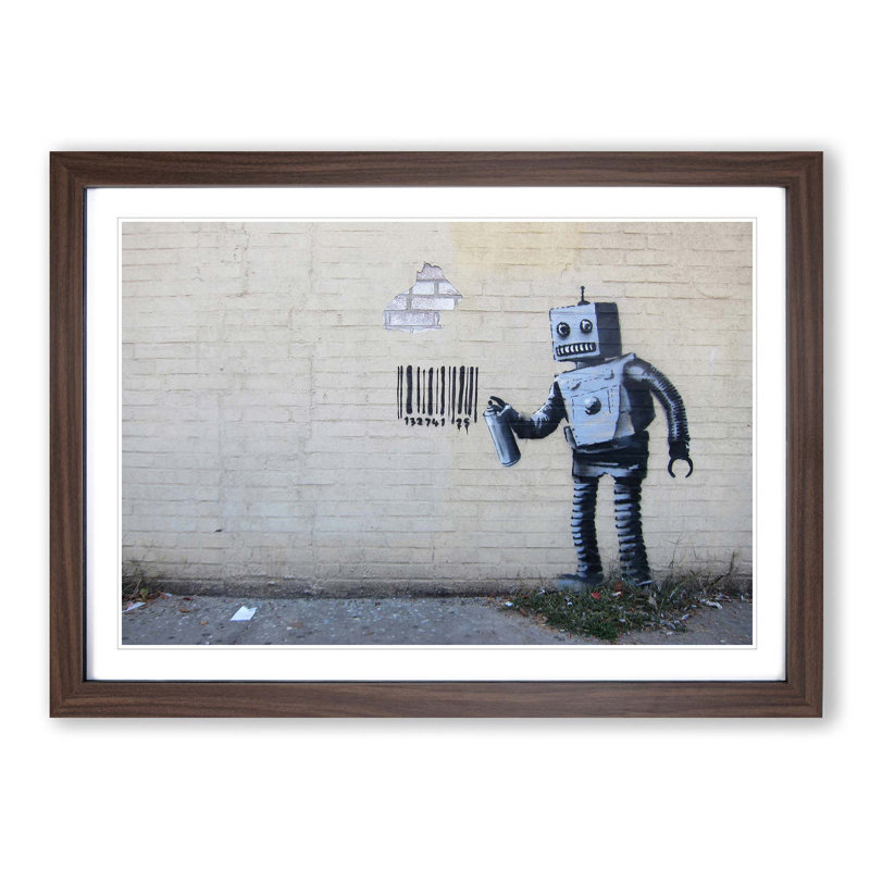 Banksy - Single Picture Frame Print, Walnut