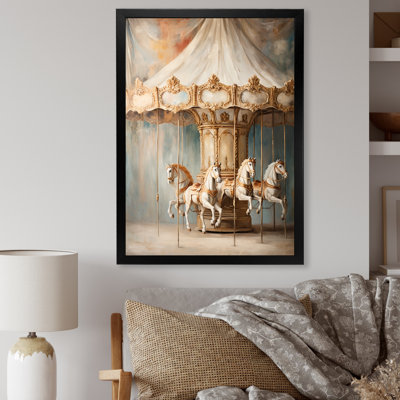 Beige Merry Go Round Carousel - Carousel Wall Art