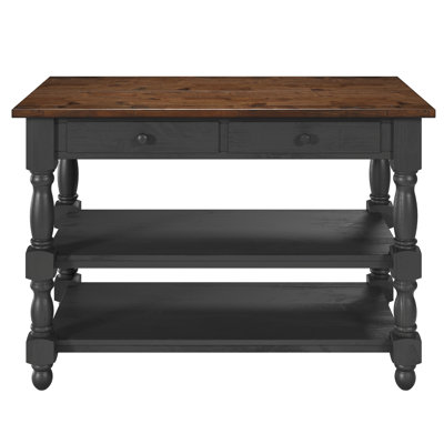 Wood Kitchen Island 2 Drawers 2 Shelf | by Gracie Oaks