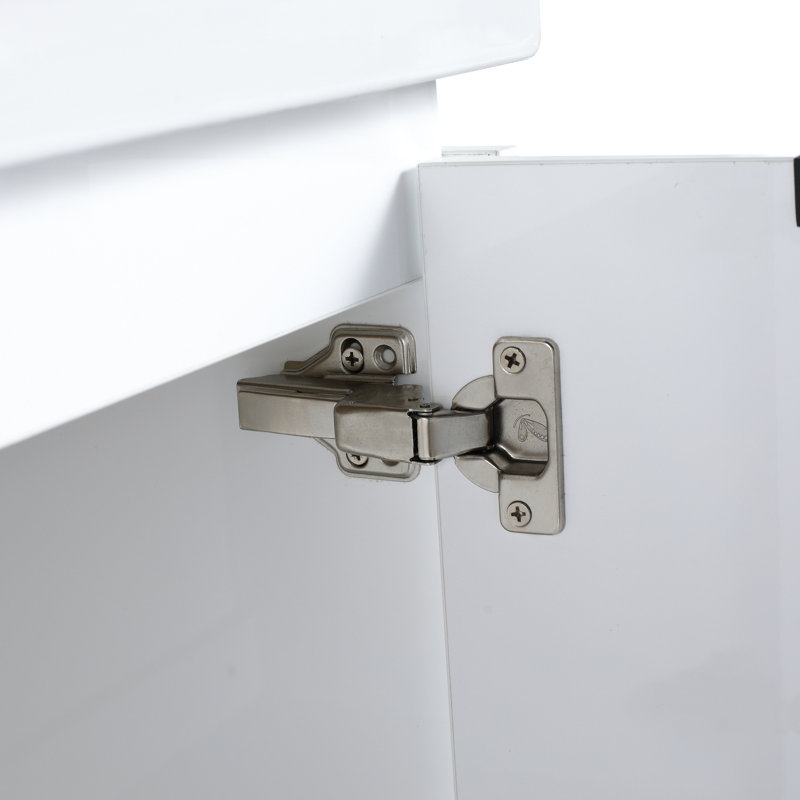 Ensemble de meuble-lavabo mural 60 po avec tablettes et lavabo en céramique