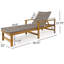 Chaise longue en bois et osier Hampton