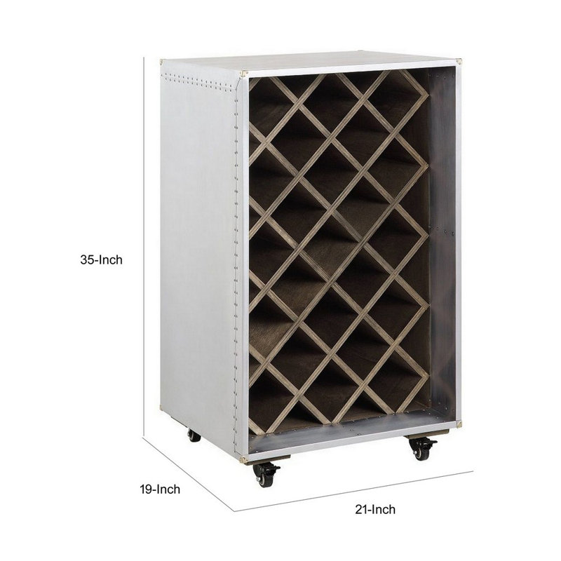 Bar Rainier avec roulettes en aluminium