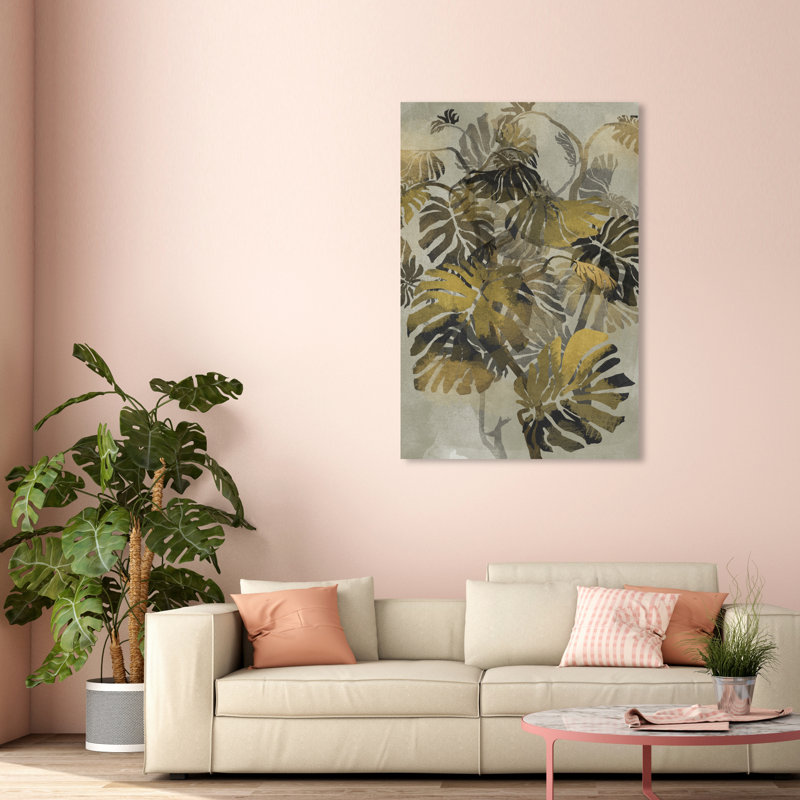 Jungle Tree Mirage Gold Botanicals - peinture sur toile, Toile tendue, H 54 po x l 36 po