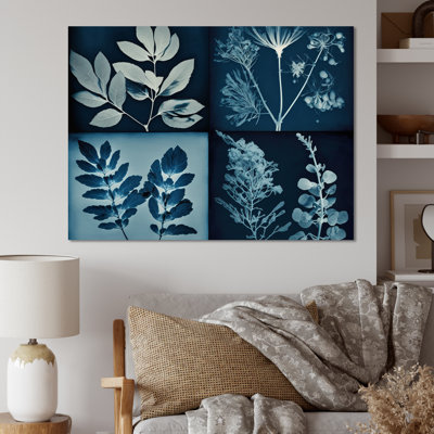 " Moench Retro Wildflowers in Shades of Blue VIII " Print