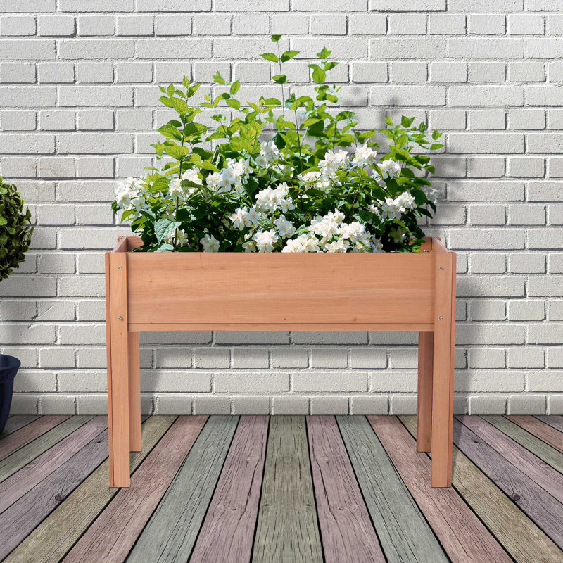 Lit de jardin surélevé avec pieds, H 30 po x l 16 po x P 31 po, Brun