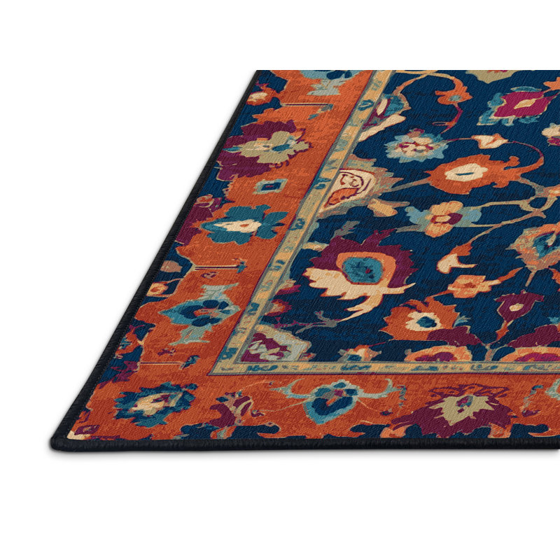 Tapis gris Tabriz lavable à la machine, Rectangulaire 8 pi x 10 pi