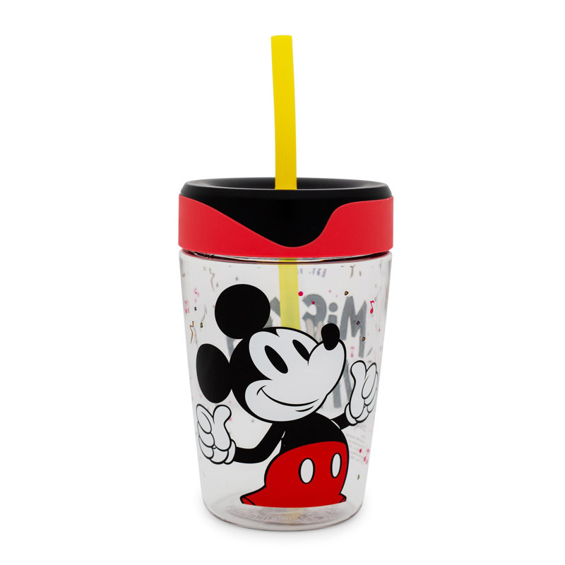 Gobelet avec paille Disney Mickey Mouse pour enfants avec paille | Peut contenir 18 onces