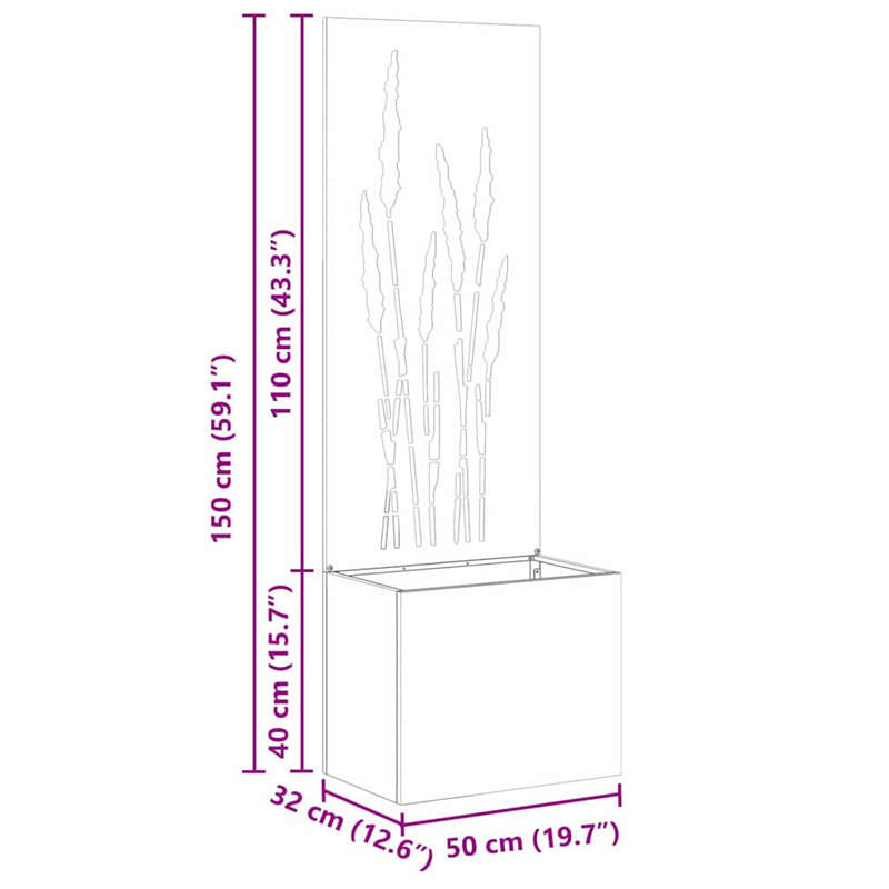 Planter Box, 140cm H x 50cm W x 50cm D