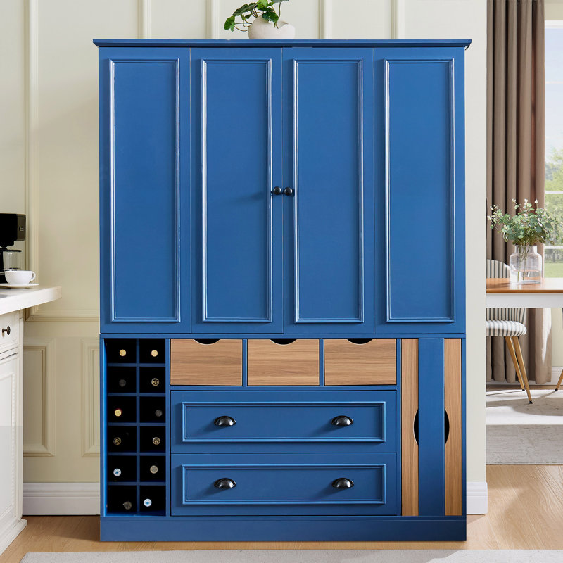 Armoire de rangement pour garde-manger Farmhouse, Bleu