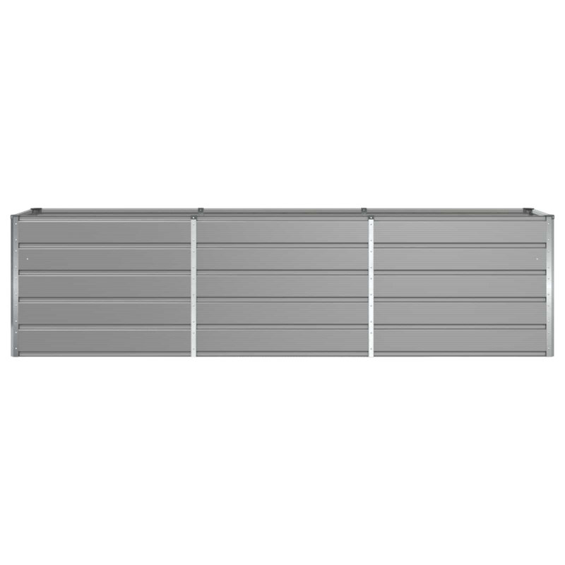 Planter Galvanised Steel, 77cm H x 290cm W x 90cm D, Light Grey