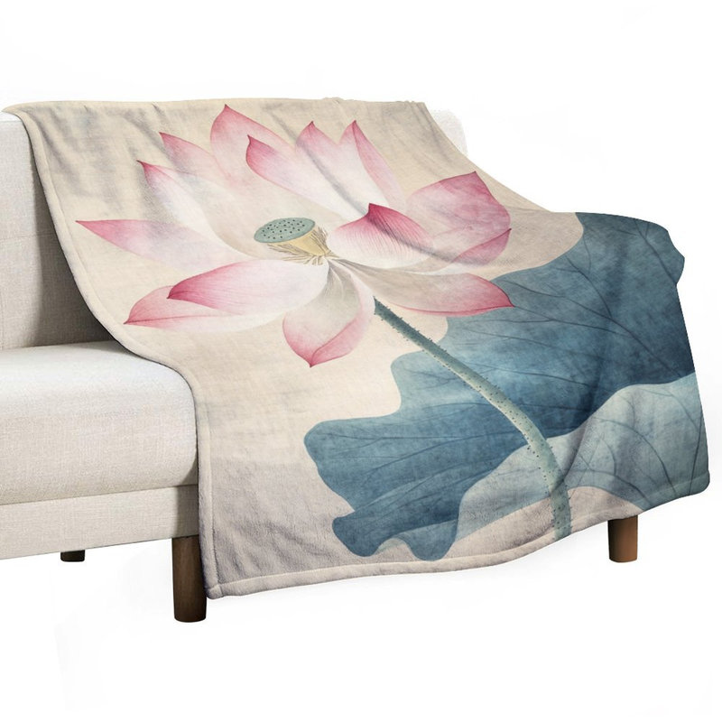 Jeté en flanelle de luxe Pinklotus Blossom, 40 po x 50 po