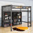 Jamor Wood Loft Bed with Shelves and Built-in Ladder-704846536-704846539