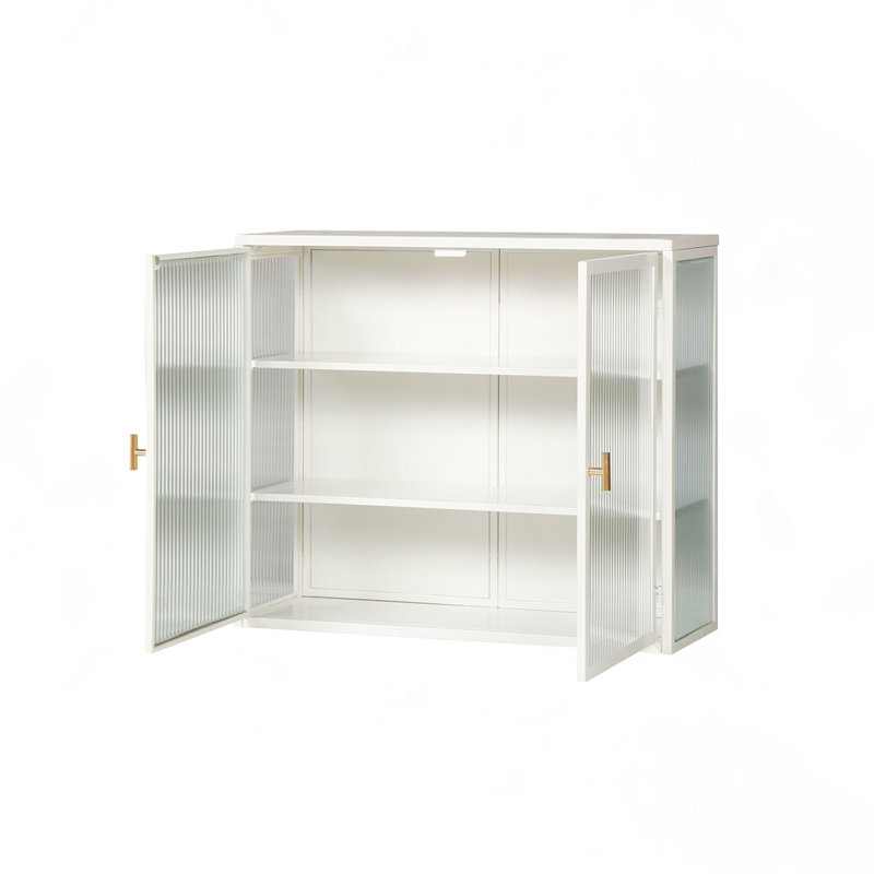 Armoire murale 27,56 po, Doré, Blanc