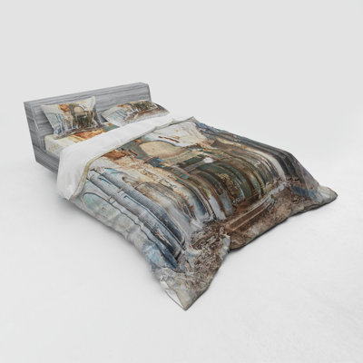 Ensemble de housse de couette traditionnelle en microfibre beige