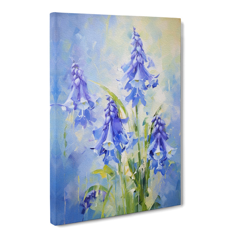 Bluebell Flower Impressionism - Wrapped Canvas, 50cm H x 35cm W x 3cm D