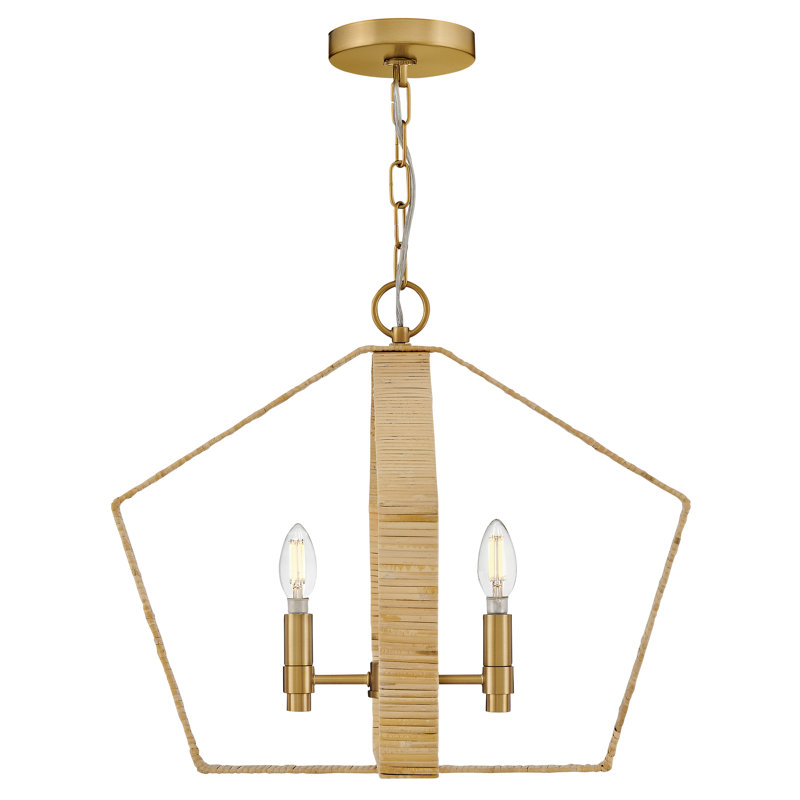 Sammi 20" 2-Light Candle Open Frame Pendant, Gold