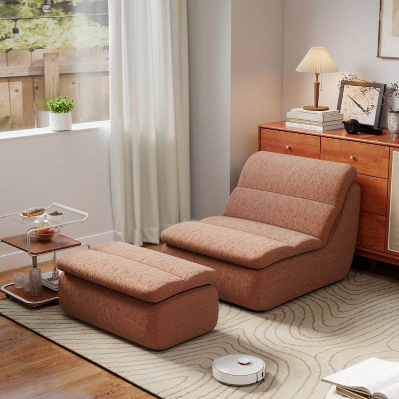 Fauteuil à billes avec repose-pieds en mousse viscoélastique à compression avec repose-pieds - Compression et capitonnage, sans assemblage requis