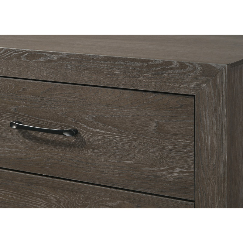 Commode 6 tiroirs pour rangement latéral, Brun