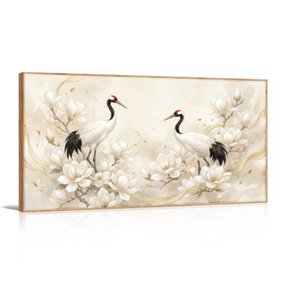 «Crane Flower», reproduction d'art sur toile, ensemble de 1