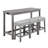 Modern Industrial Bar Table Set With Integrated Power Outlet, Includes High Bar Table And Matching Chairs, 4 Piece Dining Set, Suitable For Living Room, Dining Room, And Game Room, Constructed With Solid Wood And MDF, Available In Multiple Colour Options-1093320220
