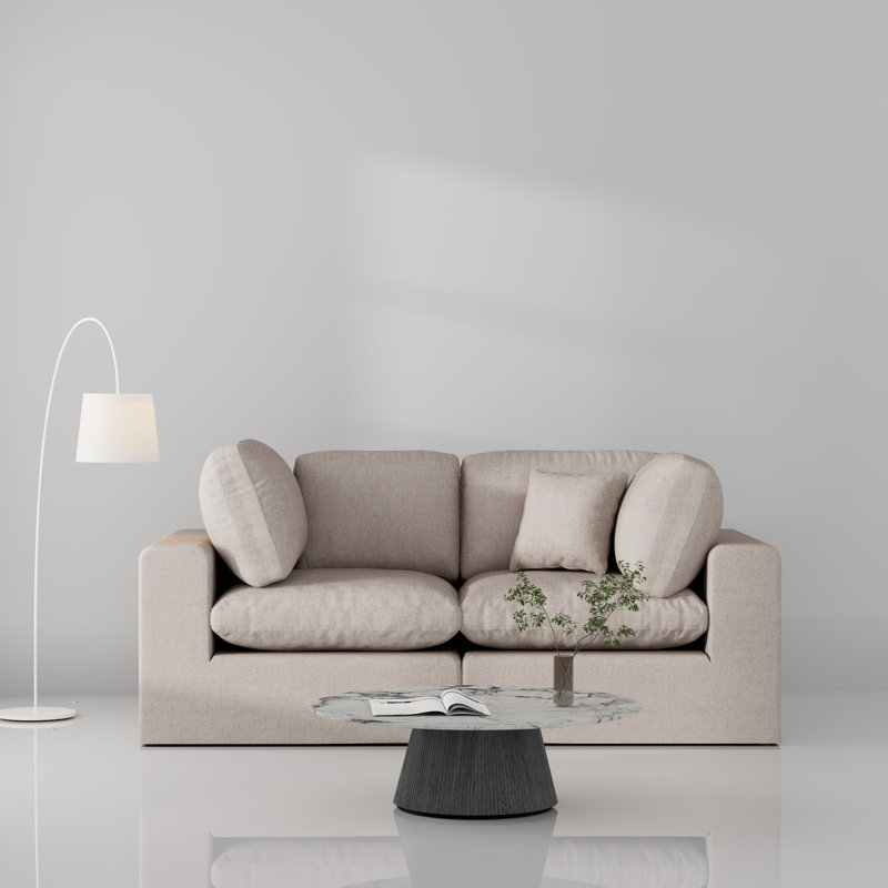 Canapé modulaire 2 pièces Jossa, Polyester beige