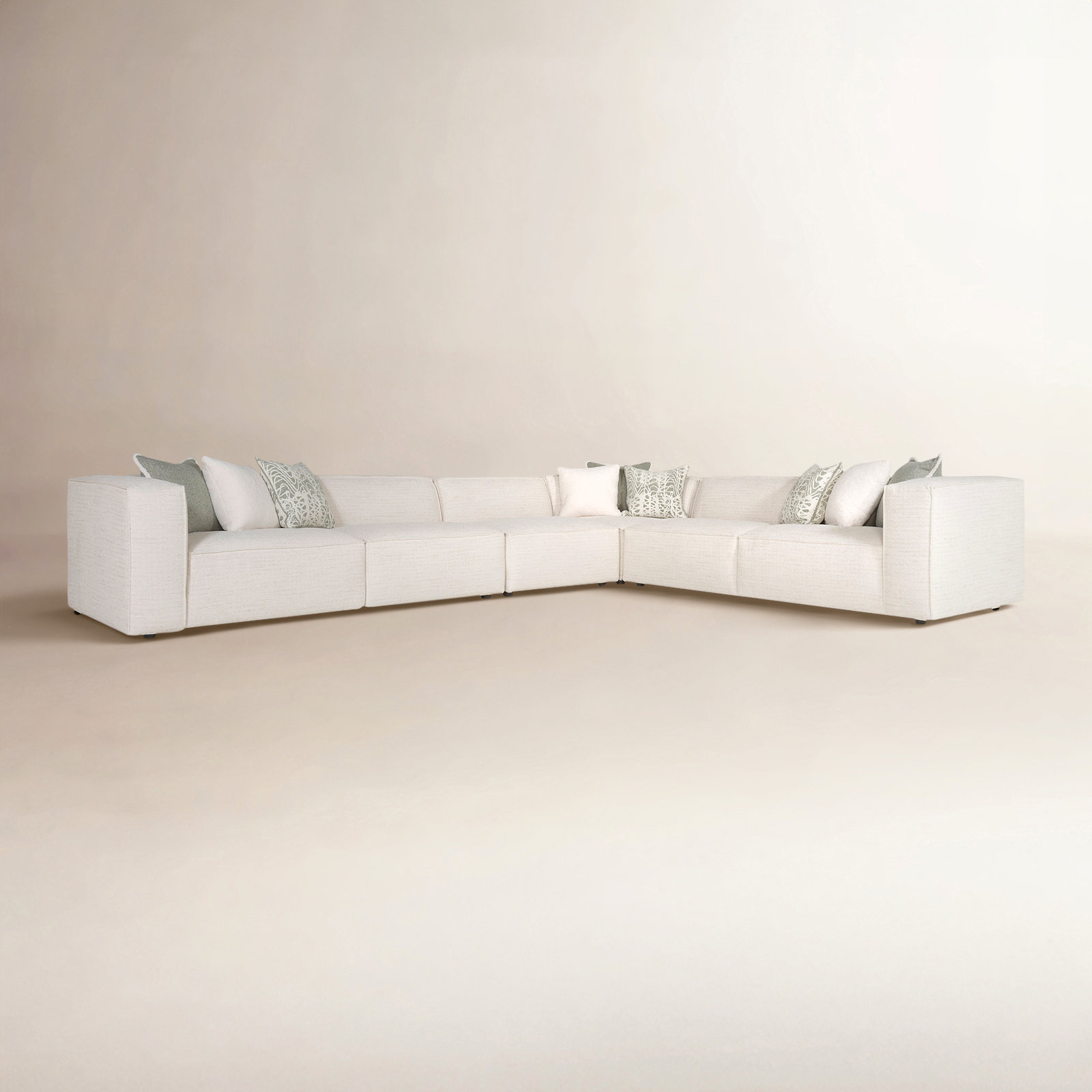 Bernhardt Bliss Fabric Sectional, 28" H x 160.5" W x 123.5" D, 6