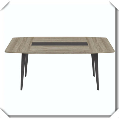 Table de réunion en forme de bateau Structure en métal durable résistant aux égratignures